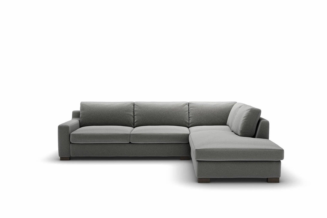 Elina Beige Microfiber 3 Seater Right Sectional | Auberge Designs
